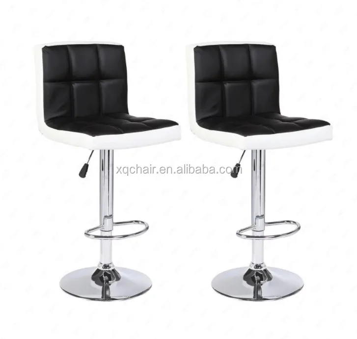 Modern Square Pu Leather Adjustable Bar Stools With Back,Set Of Counter