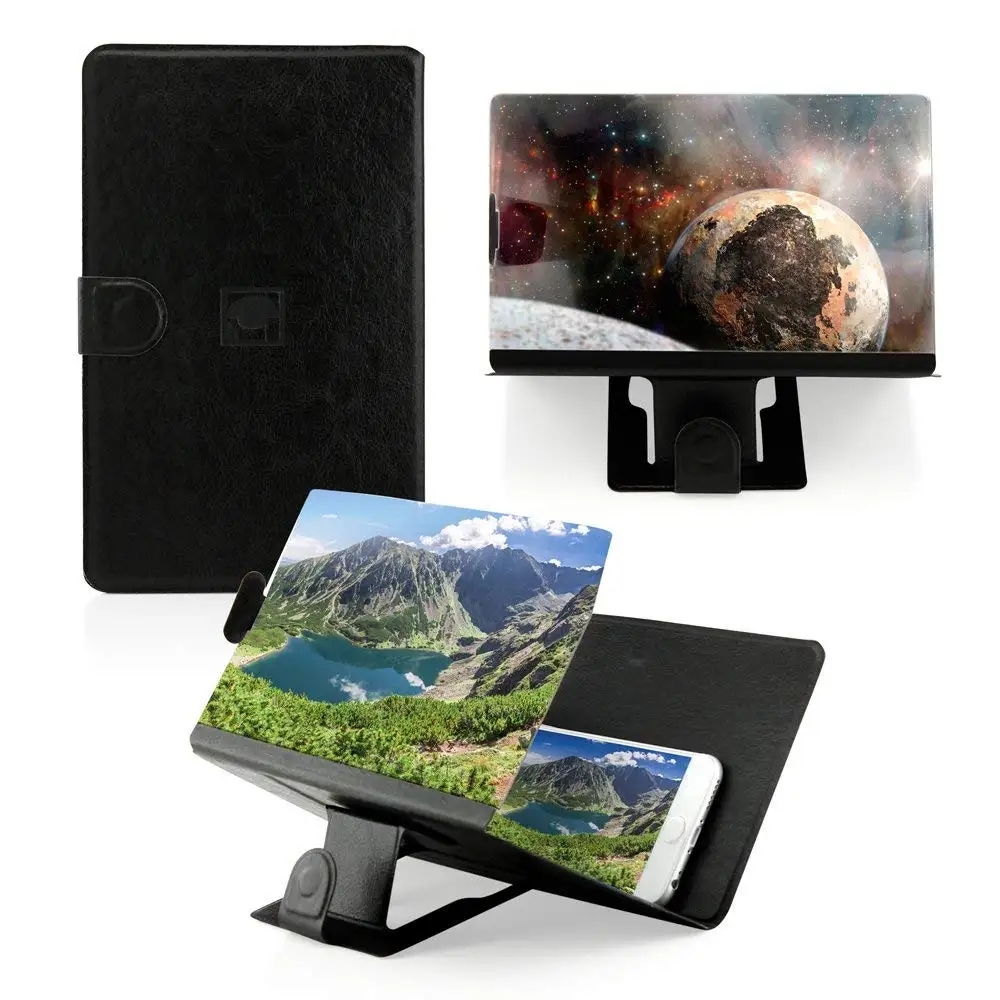 Screen Magnifier 3d Smart Mobile Phone Movies Amplifier With Pu Leather