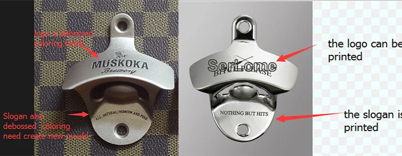 logo effect wall mount bottle opener