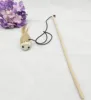 Pettoy cat toys source manufacture interactive wooden linen mouse cat teasing stick