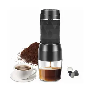 Mini espresso Coffee Maker machine compatible with ground coffee and Nespresso capsules