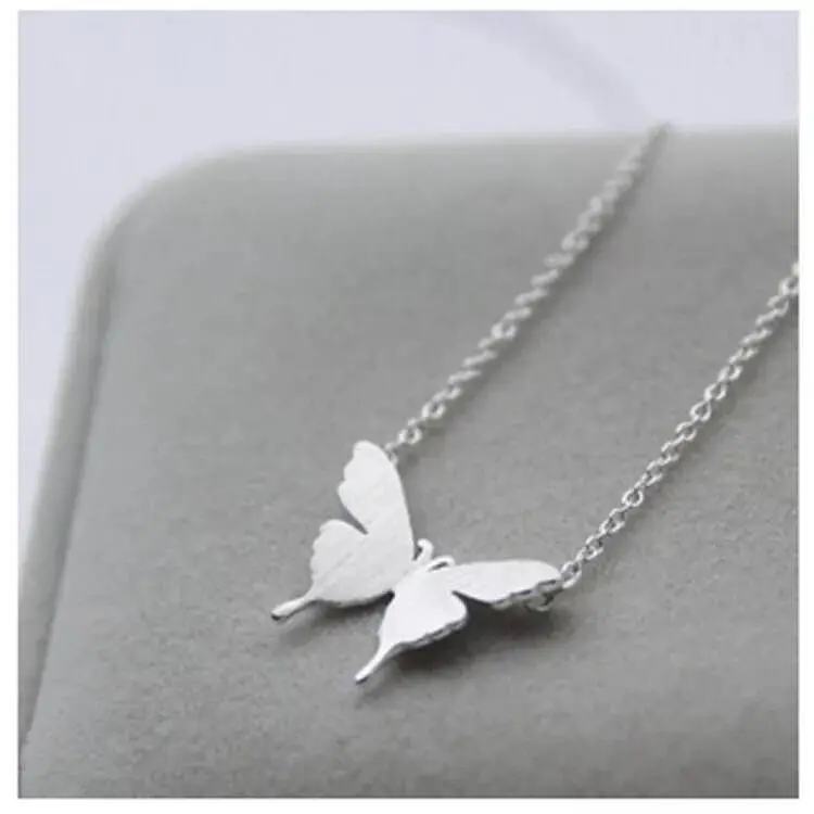 

Wholesale Price Delicate 925 Sterling Silver Animal Necklace Adjustable Long Chain Butterfly Pendant Necklace For Women, Picture