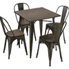 Classic model metal coffee furniture restaurant dining table set with 4 chairs