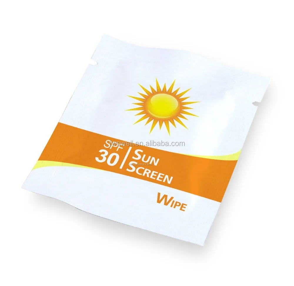 

can be customized printing SPF 30 sunscreen wet wipe