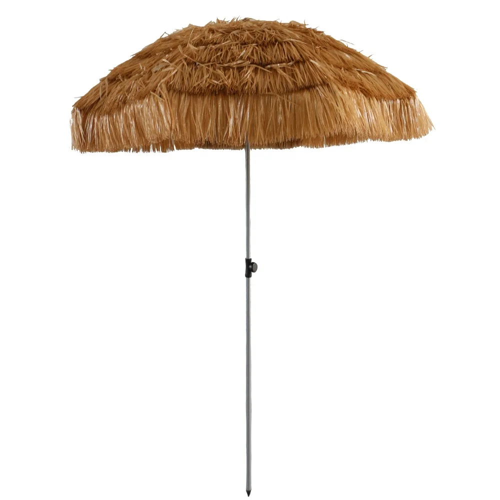 

7.2Ft Thatch Patio Tiki Umbrella Tropical Tiki Hut Hawaiian umbrella straw