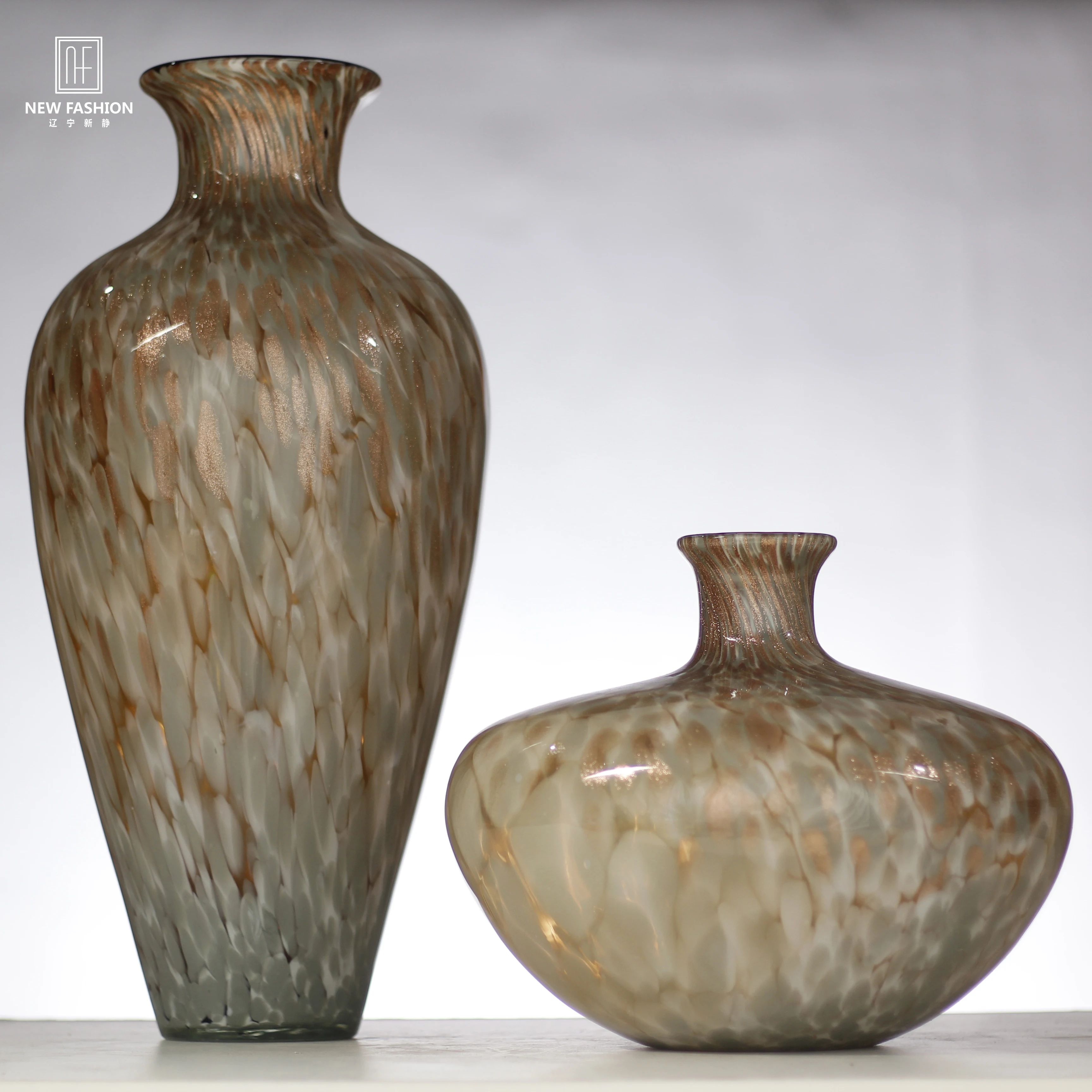 

Tall Hand Blown Color European Style Glass Decorative Modern Vase