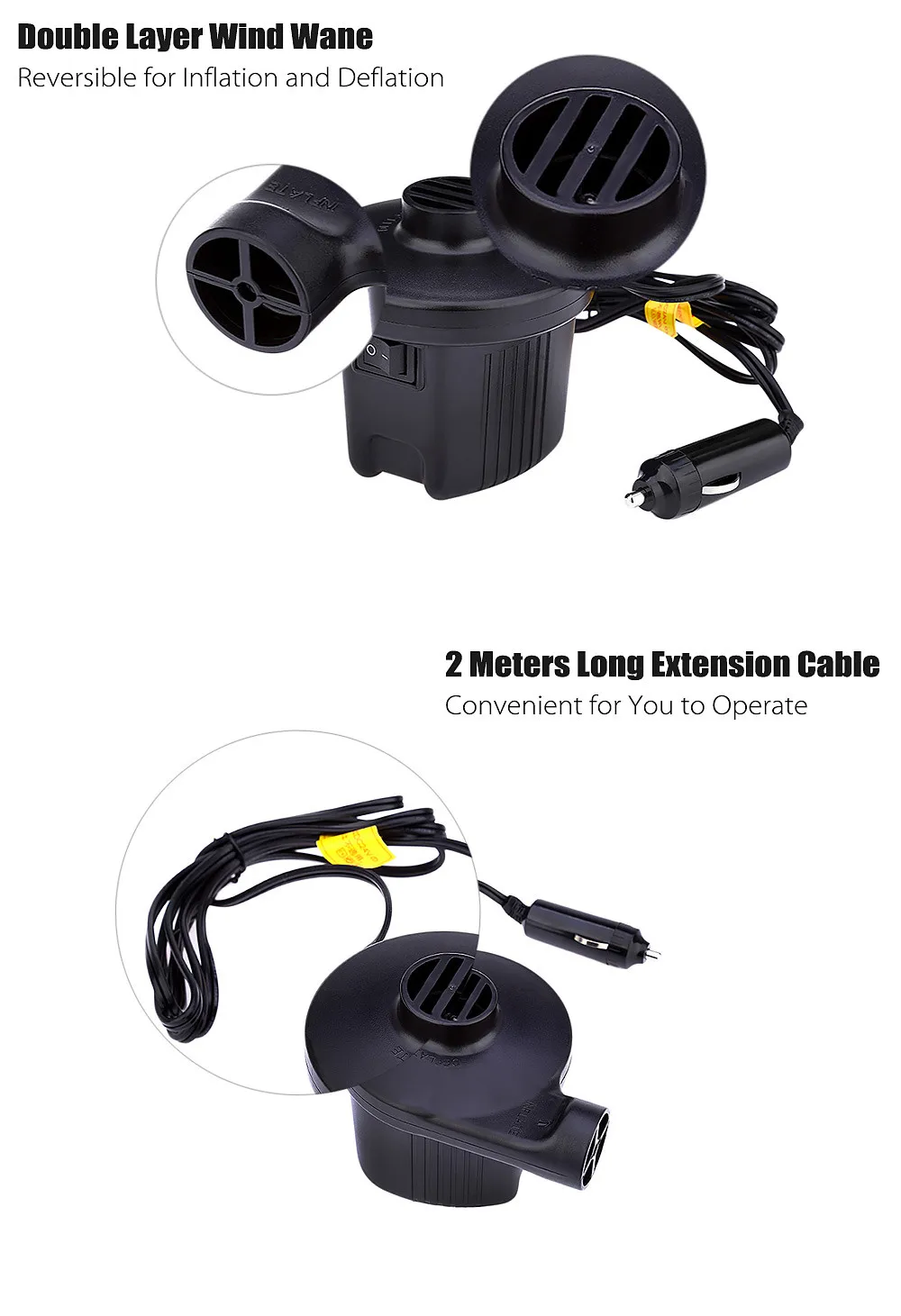 Free Shipping Air Pump Household Car Electric Air Inflatable Pump 60w