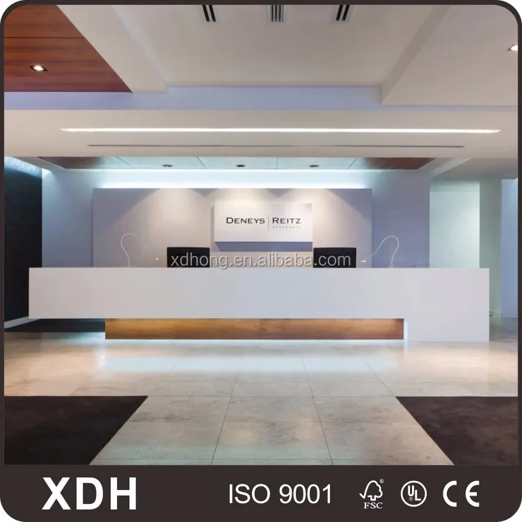 Modern Design Large White Wooden Reception Desk For Office