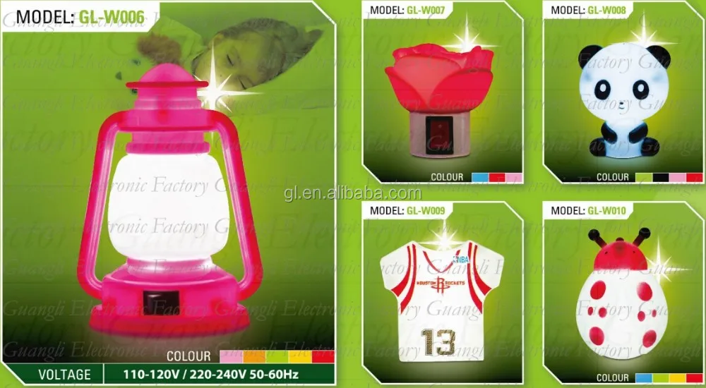 GL-W036 Pink Ice Cream Night Light Model Toys Children Kid Bedroom Decor Gift sensor plug in lighting