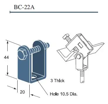 
galvanized beam clamps connecting to H Beam 