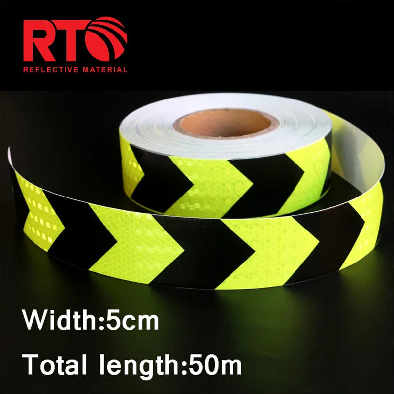 Honeycomb PVC Self Adhesive Red White Yellow Black Arrow/Twill Reflective Tape Sticker for Trucks Safety supplier