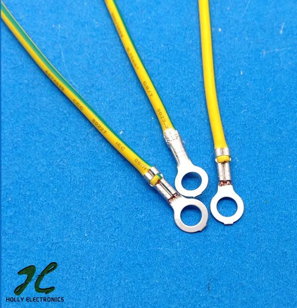 Ring Terminal Electronic Wire Yellow Green Earth Ground Ring Terminal