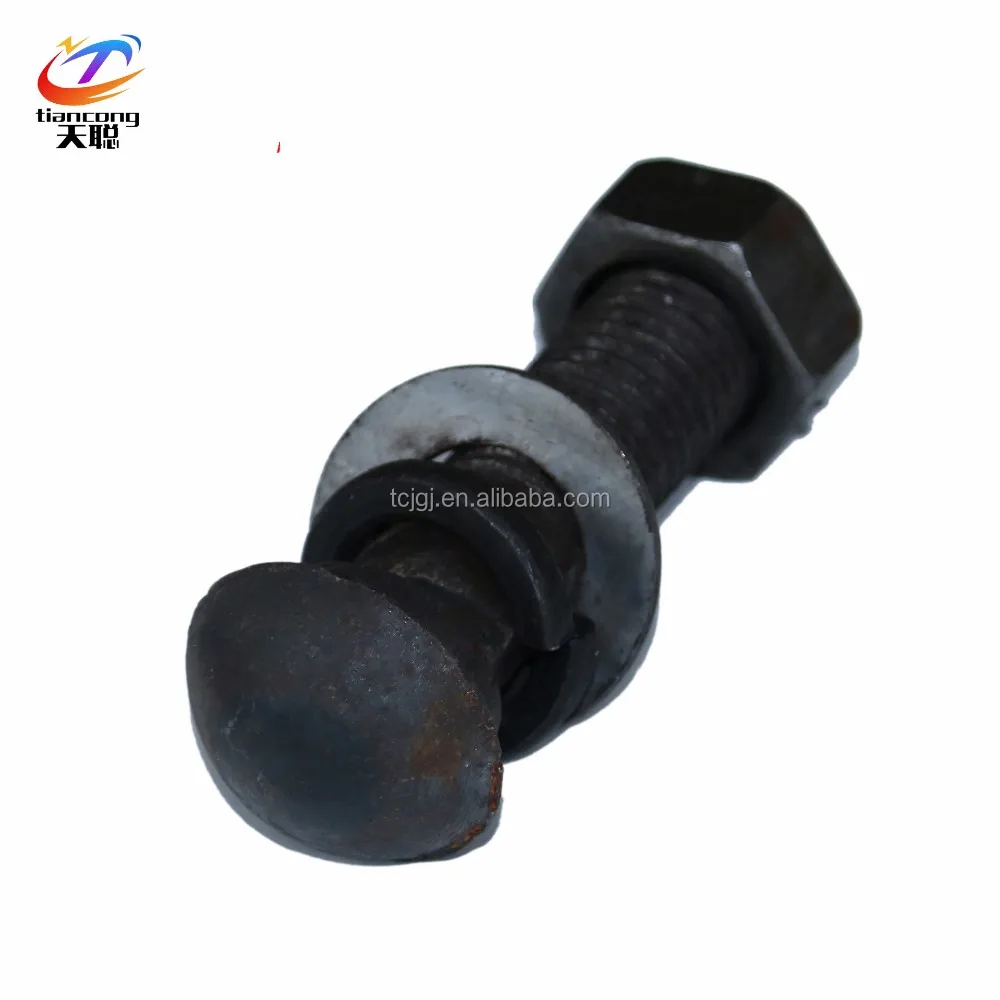 Din5903 Carbon Steel Fish Bolt With Nut And Washer For Railway Fish