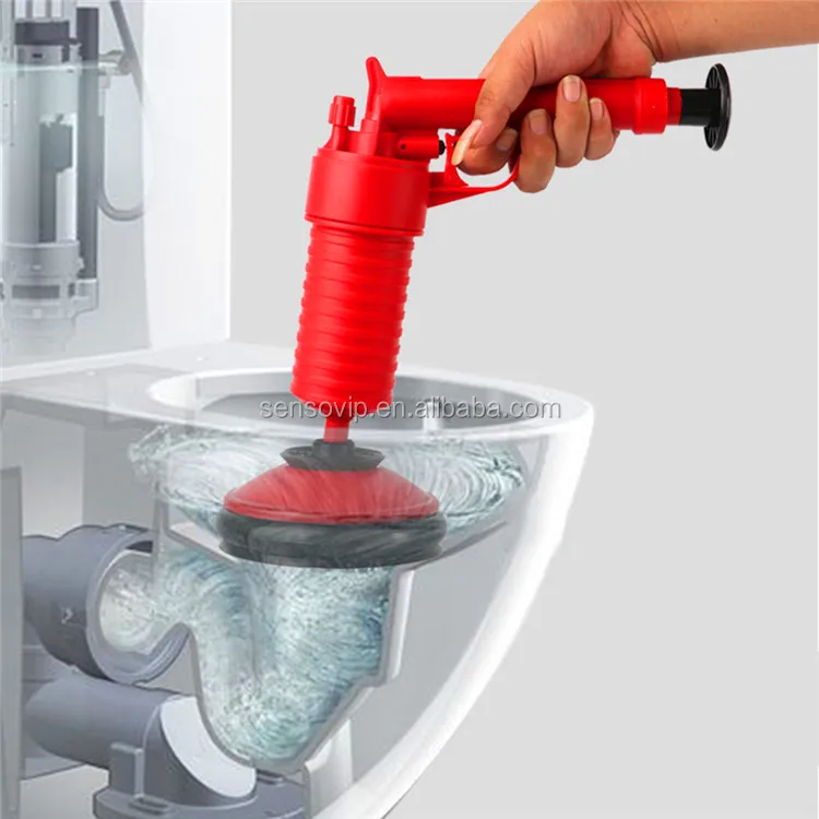High Pressure Drain Blaster Air Pump Sink Toilet Plunger Clean bes Clogged C5A2 