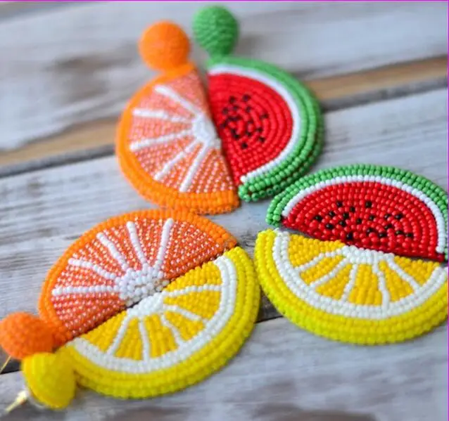 

KDB1000 fashion latest luxury seed beads fruit earrings