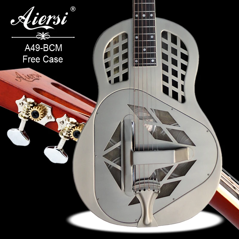 Aiersi Brand Distressed Bell Brass Tricone Resonator Guitar For Sale