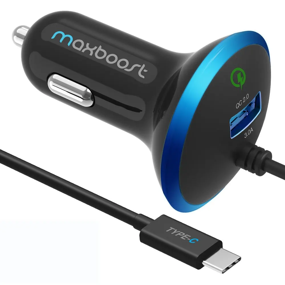 Center usb. Car Charger quick w-006. Smartphone charge 33&. Maxboost and throti.