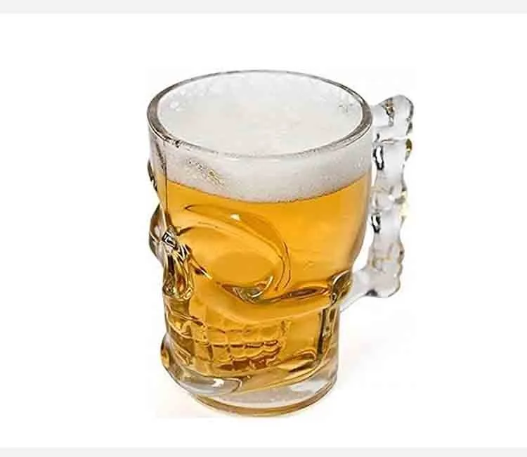 skull shaped beer mug