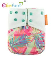 

Elinfant newborn baby cloth diaper reusable washable pocket nappy Happy Flute factory Custom digital print