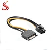15Pin SATA to 6Pin Power Cable Adapter 6P PCI-E PCI Express Adapter Graphics Video Card Converter Cable