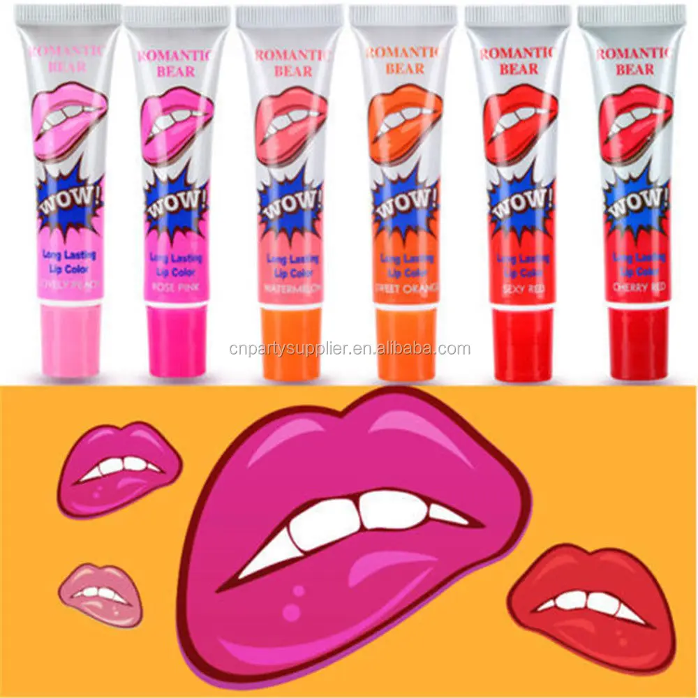 

6 Colors Tattoo Magic Color Peel Off Mask Tint Long Lasting Waterproof Lip Gloss