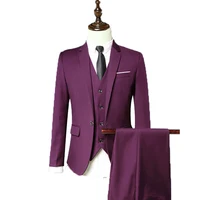 

2019 Classic three piece suits design wedding business hotel office men suits