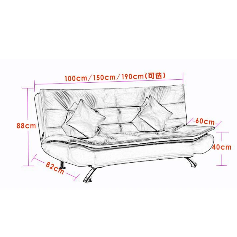 living room sofa simple design 1.2m width sofa bed  features folding functions