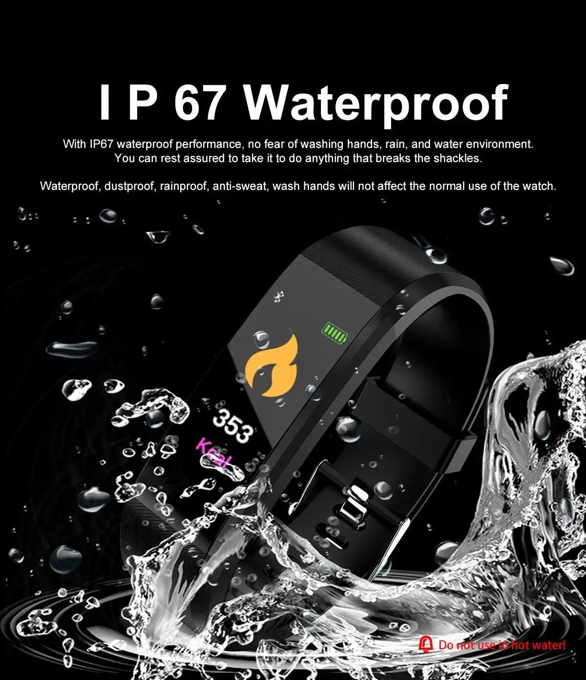 Hot sale support blood pressure heart rate for smart android mobile phone 115 plus smart watch bracelet