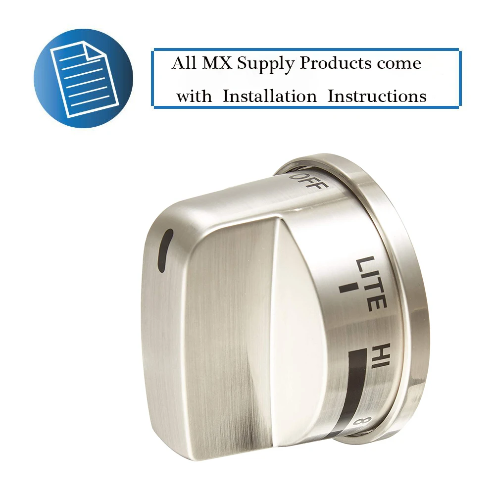 Stainless Control Knob Wb03k10286 For Lg Stove /oven (non Super Boil