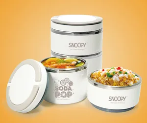 Image of 2 Layers stainless steel lunch box food Portable Thermal Insulation Lunchbox School Office bento box