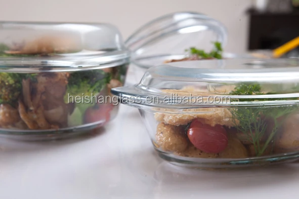 
Oval microwave safe borosilicate glass casserole with lid for kitchen 