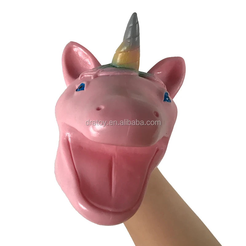 rubber unicorn hand puppet