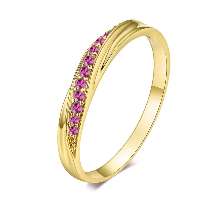 

6 Color Custom Designs Women Engagement Gold Plated Wedding Ring Wholesale