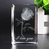 Perfect 3D laser crystal rose wedding souvenir
