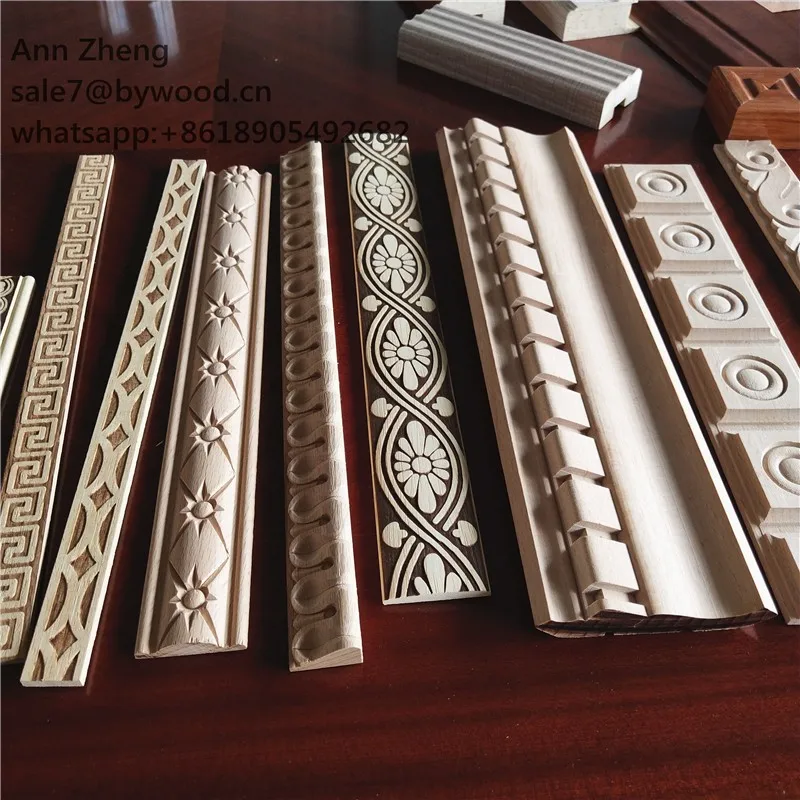 Popular Cornice Wall Decoration Carvings Wood Carve Flower Moulding ...