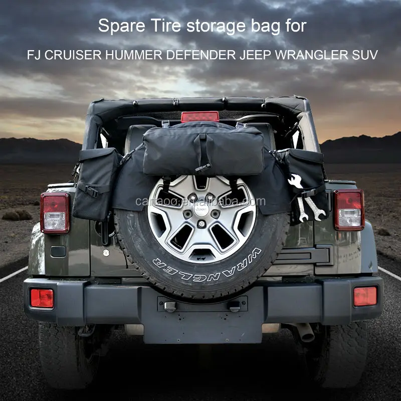 Cartaoo Black Spare Tire Cargo Bag Storage Organizer For Jeep Wrangler Tj Yj Cj Jk Buy Spare