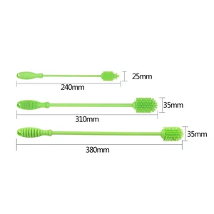 Image of cleaning sponge brush Silicone Bottle Brush With Long handle