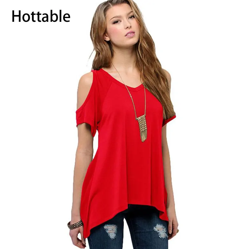 

Plus Size T Shirts for Women off Shoulder Tops Women T-Shirts O-Neck Short Sleeve Long Tunic Tops Casual Off Shoulder T-Shirt, N/a