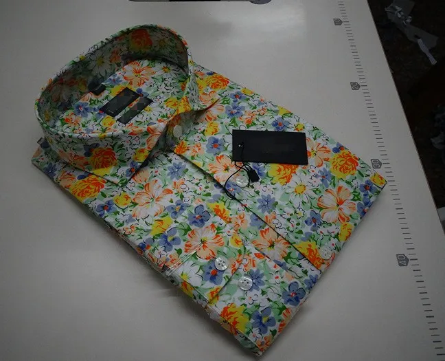 

Yellow floral latest design men dress shirt