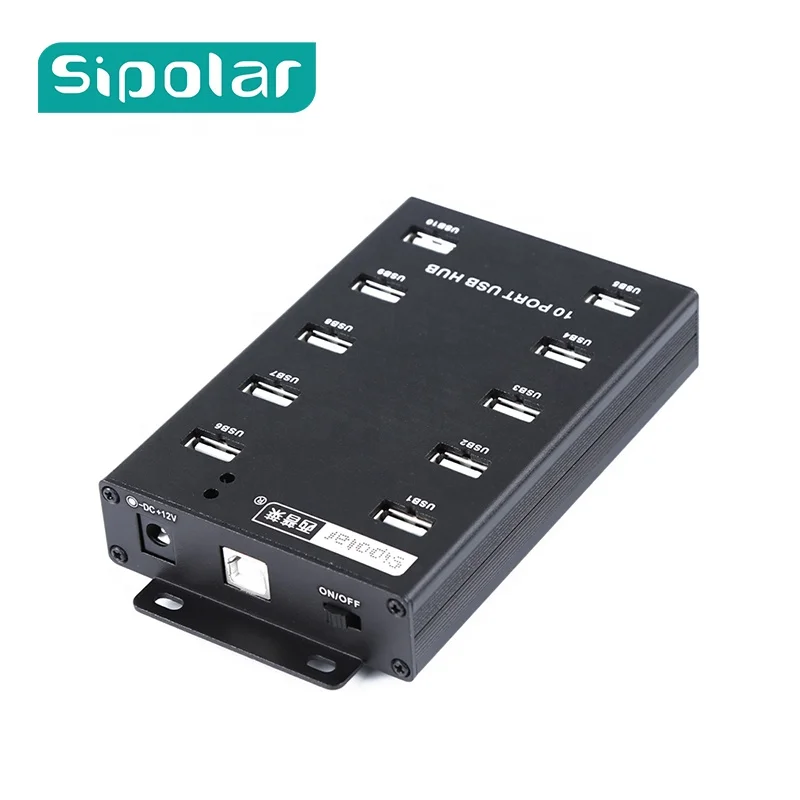 

Sipolar 10 Ports USB Hub USB 2.0 Hub High Power Hub For Bitcoin Mining Cryptocurrency Miners, Black