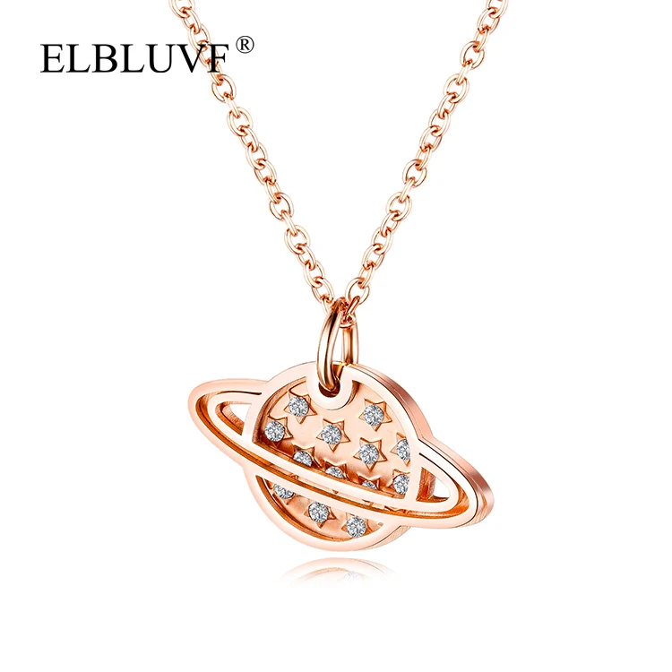 

ELBLUVF Hot New Jewelry Designers 2019 Star Shape Zircon Rose Gold Pendant New Arrive Necklace Jewelry