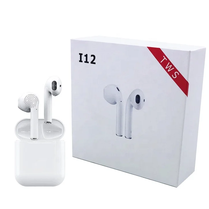 

Hot Sale Touch Control Wireless Earbuds i12 tws 5.0 Sports Stereo Ecouteur Bluetooth earpod for Apple, White