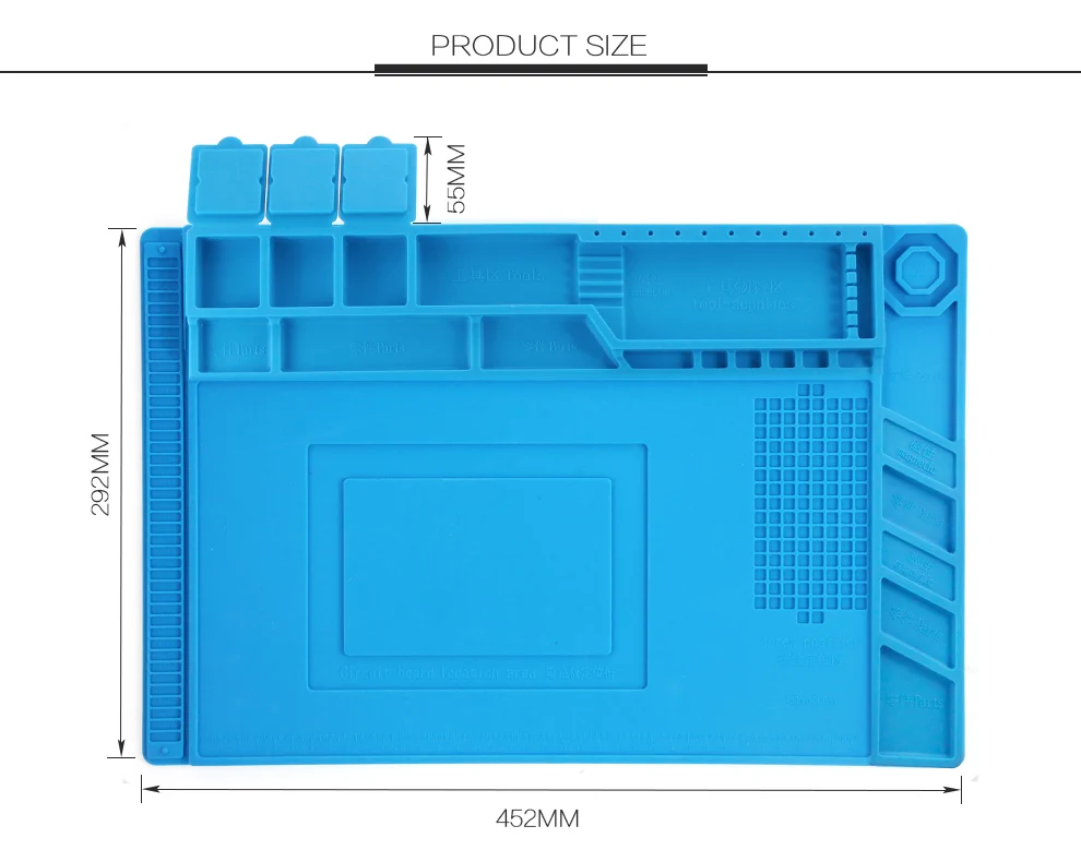 BST-S-160 45x30cm Soldering Station Iron Phone PC Computer Repair Mat Magnetic Heat Insulation Silicone Pad Desk Platform
Product Description.jpg