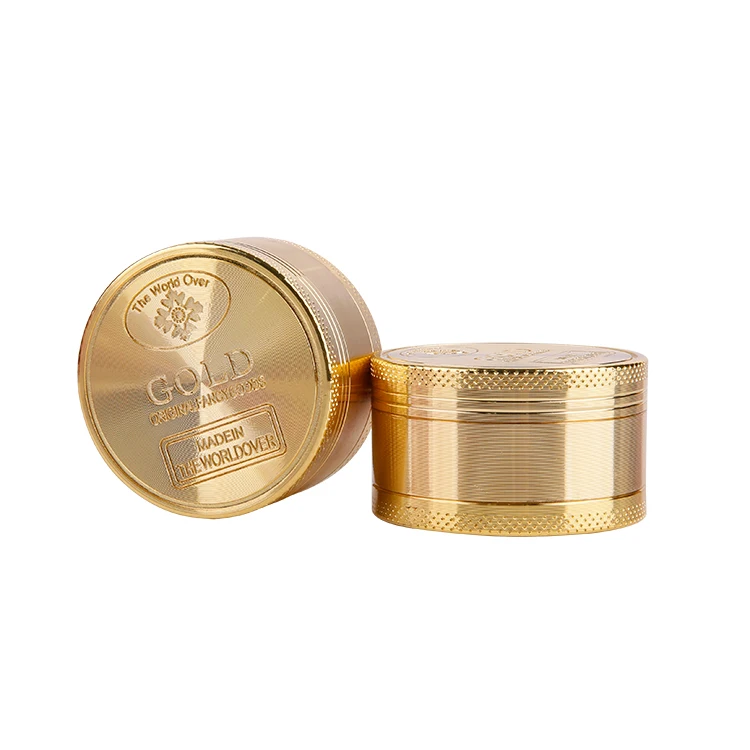 

Erliao Online Shopping Most Fashionable Zinc Tobacco Herb Grinder, Gold