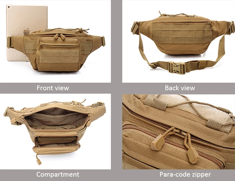 Waterproof Military Tactical Waist Bag Molle Camo Fanny Hip Pack Bag