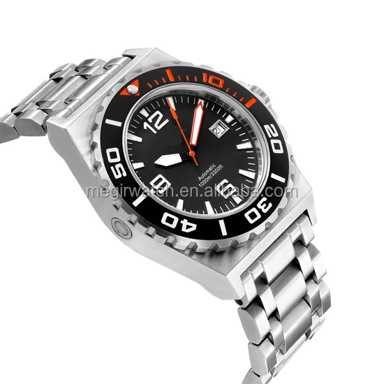 High Quality 100 Atm Stainless Steel Back Water Resistant Diver Watch