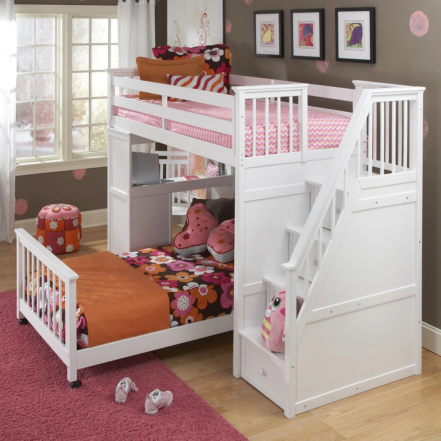 Cheap Kids Bunk Bed With Stairs Pull 