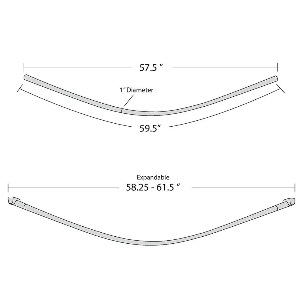 
QJMAX Amazon Exquisite Adjustable Curved Shower Curtain Rod 