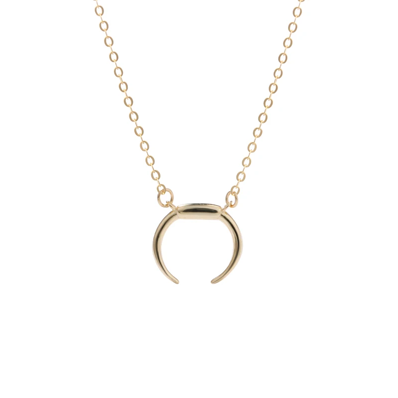 

Fashion jewellery 2019 Moon pendant 925 sterling silver 18k gold necklace