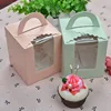 custom clear cake box design with handle packaging